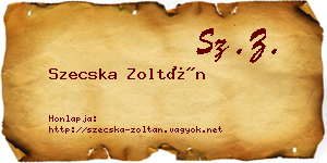 Szecska Zoltán névjegykártya
